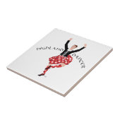 Schotse Highland Fling - Rood Plaid Tegeltje (Zijkant)