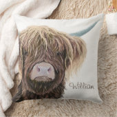 Schotse Highland Koe Charlie met een strak haar Kussen (Deken)