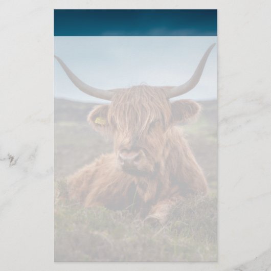 Schotse Highland Koe Longhorn Stier Rancher Briefpapier (Voorkant)