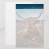 Schotse Highland Koe Longhorn Stier Rancher Briefpapier (Voorkant / Achterkant)