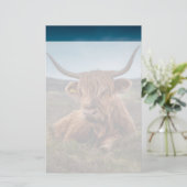 Schotse Highland Koe Longhorn Stier Rancher Briefpapier (Staand voorkant)