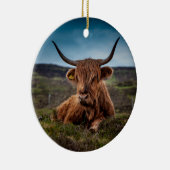 Schotse Highland Koe Longhorn Stier Rancher Keramisch Ornament (Rechts)