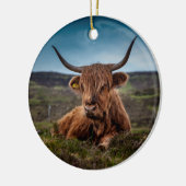 Schotse Highland Koe Longhorn Stier Rancher Keramisch Ornament (Links)