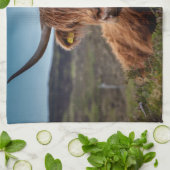 Schotse Highland Koe Longhorn Stier Rancher Theedoek (Gevouwen)