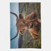 Schotse Highland Koe Longhorn Stier Rancher Theedoek (Verticaal)