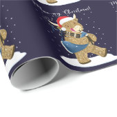 Schotse Highland Koe speelt Kerstmis doedelzak Cadeaupapier (Rol Hoek)