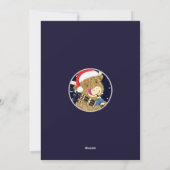 Schotse Highland Koe speelt Kerstmis doedelzak Feestdagenkaart (Achterkant)