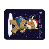 Schotse Highland Koe speelt Kerstmis doedelzak Magneet (Horizontaal)