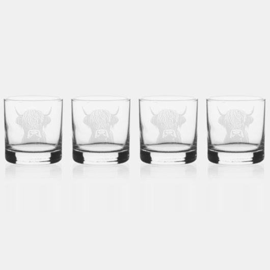 Schotse Highland Koe Whiskey Glasses Whisky Glas (Achterkant)