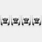 Schotse Highland Koe Whiskey Glasses Whisky Glas (Voorkant)