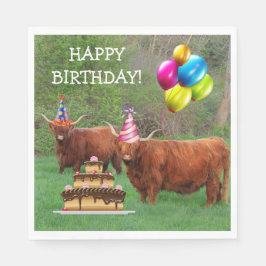 Schotse Highland Steer Verjaardag Papier servet