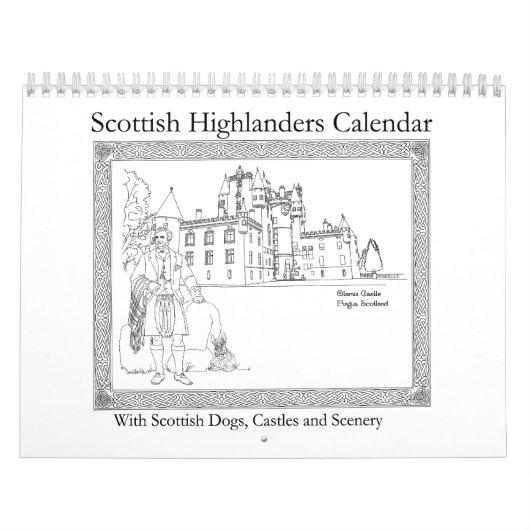 Schotse Highlanders, Kastelen en Honden Kalender (Hoes)