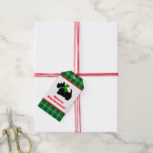 Schotse hond kerstcadeau-ideeën met plaid cadeaulabel (Met Touw)