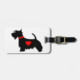 Schotse hond met hart bagagelabel