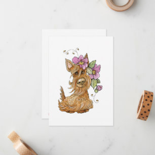Schotse hond, Scottie dog, Scottie Note Card Notitiekaartje