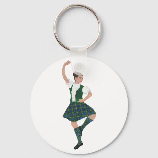 Schotse hoogland danser Campbell Sleutelhanger (Voorkant)