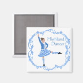 Schotse hoogland danser Celtische knoopwerk blauw Magneet (Voorkant / Achterkant)