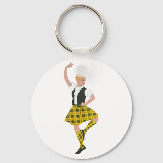 Schotse hoogland danser MacLeod Tartan Sleutelhanger (Voorkant)