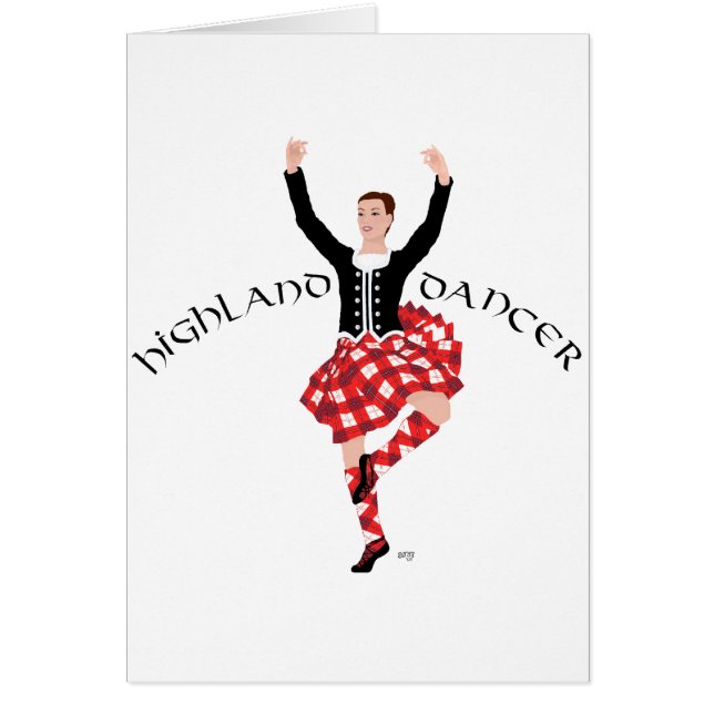 Schotse hoogland danser rood en zwart (Voorkant)