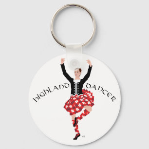 Schotse hoogland danser rood en zwart sleutelhanger