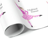Schotse Hoogland Danser Roze Cadeaupapier (Rol Hoek)