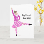 Schotse Hoogland Danser Roze Kaart (Gele Bloem)