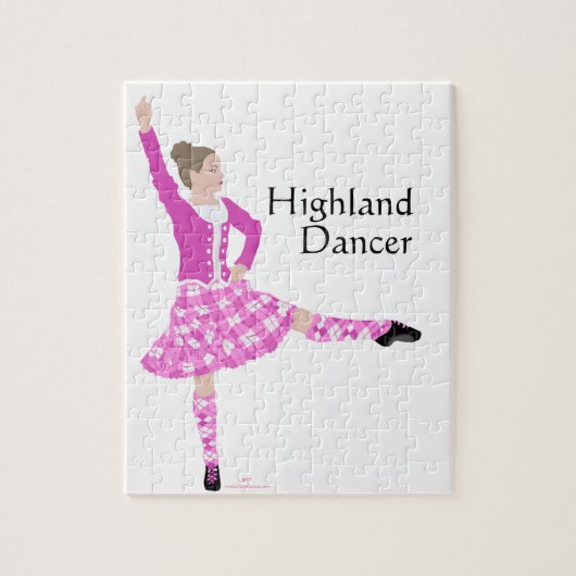 Schotse Hoogland Danser Roze Legpuzzel (Verticaal)