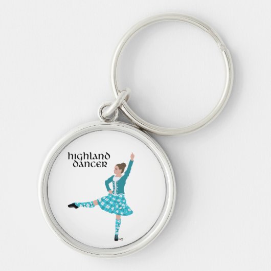 Schotse hoogland danser - Turquoise Sleutelhanger (Voorkant)