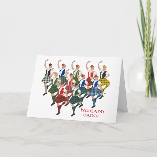Schotse Hoogland Dansers Kaart (Voorkant)