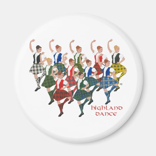 Schotse Hoogland Dansers Magneet (Voorkant)