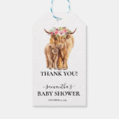 Schotse Hoogland Kalf Baby Shower Cadeaulabel (Achterkant)