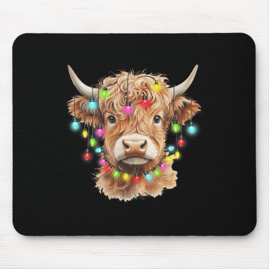  Schotse Hoogland Koe Animal Christmas Xma Muismat (Voorkant)