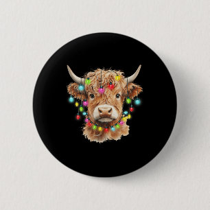 Schotse Hoogland Koe Animal Christmas Xma Ronde Button 5,7 Cm