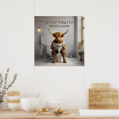 Schotse hoogland koe Badkamer Hillarious Wall Art Poster (Keuken)