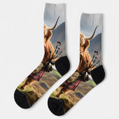 Schotse Hoogland Koe Bagpiper, Crew Sokken (Links)