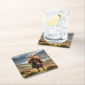 Schotse Hoogland Koe Bagpiper, Kartonnen Onderzetters (Insitu)