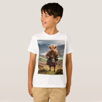 Schotse Hoogland Koe Bagpiper, Kinder Tshirt