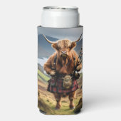 Schotse Hoogland Koe Bagpiper, Seltzer Koelbox Seltzer Blikjeskoeler (Seltzer Achterkant)