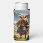 Schotse Hoogland Koe Bagpiper, Seltzer Koelbox Seltzer Blikjeskoeler (Seltzer Voorkant)