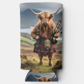 Schotse Hoogland Koe Bagpiper, Seltzer Koelbox Seltzer Blikjeskoeler (Voorkant)
