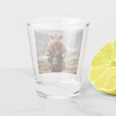 Schotse Hoogland Koe Bagpiper, Shot Glas (Achterkant)