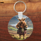Schotse Hoogland Koe Bagpiper, Sleutelhanger (Voorkant)