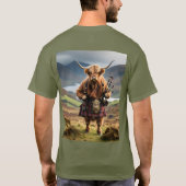 Schotse Hoogland Koe Bagpiper, T-shirt (Achterkant)