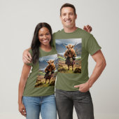 Schotse Hoogland Koe Bagpiper, T-shirt (Unisex)