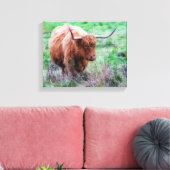 Schotse Hoogland koe canvas (Insitu (Woonkamer))