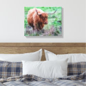 Schotse Hoogland koe canvas Afdruk (Insitu (Slaapkamer))