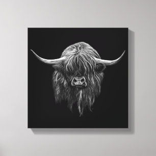 Schotse hoogland Koe Canvas Afdruk
