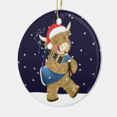Schotse Hoogland Koe Christmas Piper Keramisch Ornament (Links)