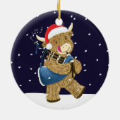 Schotse Hoogland Koe Christmas Piper Keramisch Ornament (Achterkant)