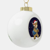 Schotse Hoogland Koe Christmas Piper Keramische Bal Ornament (Links)